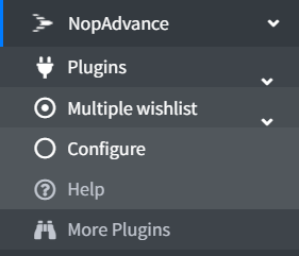 multiple wishlist plugin menu